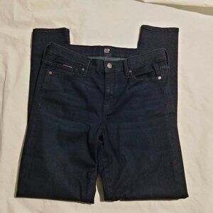 GAP True Skinny Jeans Stretch Womens Dark Blue Denim Size 12/31 Tall (32x32)